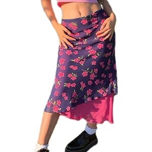 (SOLD) Y2K Egirl Bohemian Harajuku Midi high waist skirt